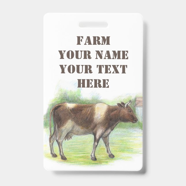 Cow farm  ID badge (Front)