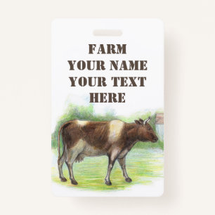 Cow farm ID badge