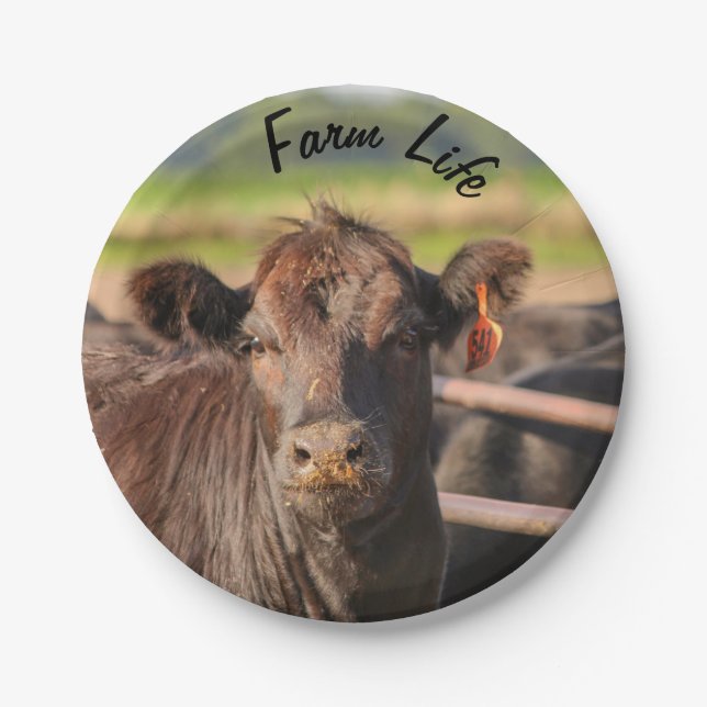 Cow Farm Life Paper Plate (Front)