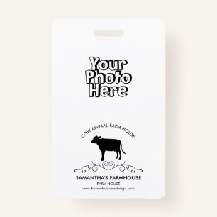 Cow Farm Logo ID Badge