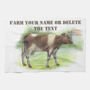 Cow farm  tea towel