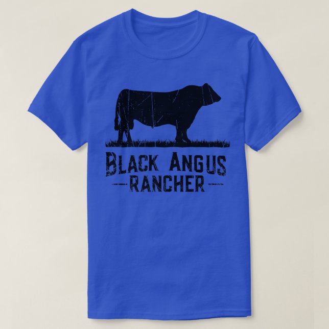 Cow Farmer  Black Angus Rancher  T-Shirt (Design Front)