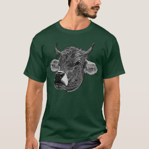 Cow farmer bull face beef figure bovine cattle far T-Shirt