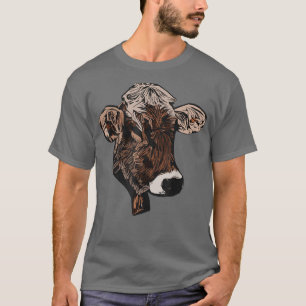 Cow farmer bull face beef figure bovine cattle far T-Shirt