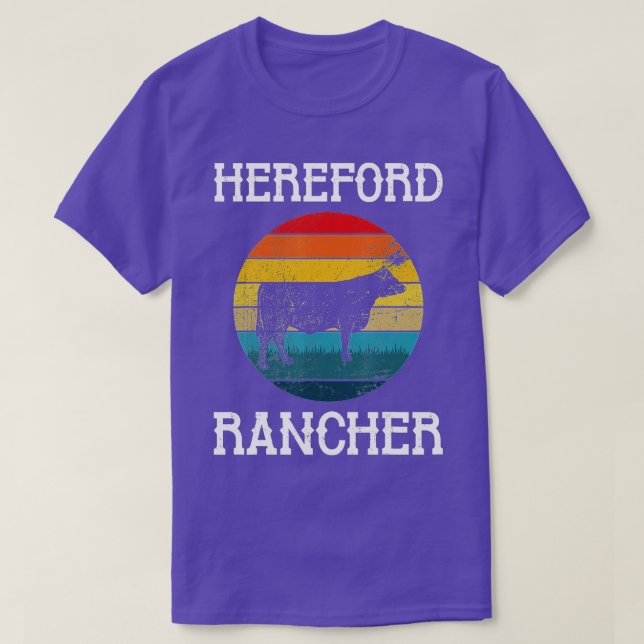 Cow Farmer Cattle Hereford Rancher  T-Shirt (Design Front)