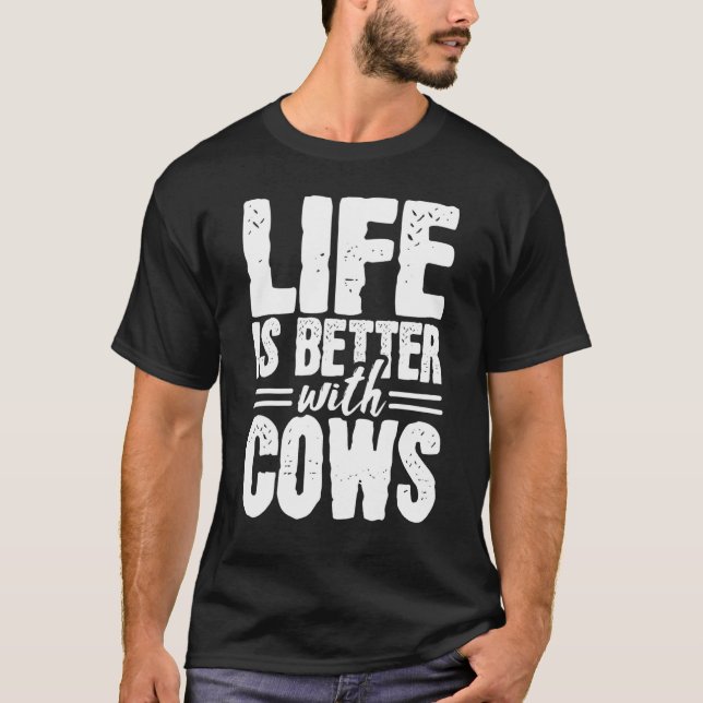 Cow  Farmer Farming T-Shirt (Front)