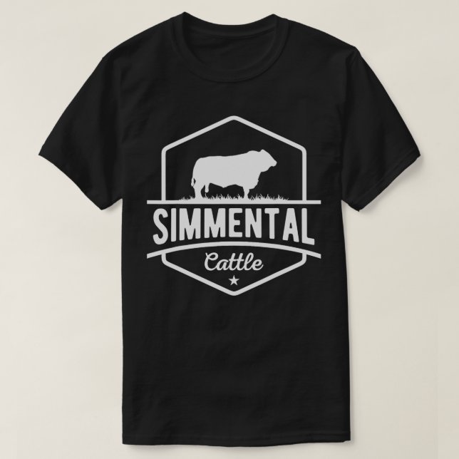 Cow Farmer Simmental Cattle TShirt (Design Front)