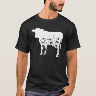 Cow Farming Cow Floral Cow Country Dairy Farm T-Shirt