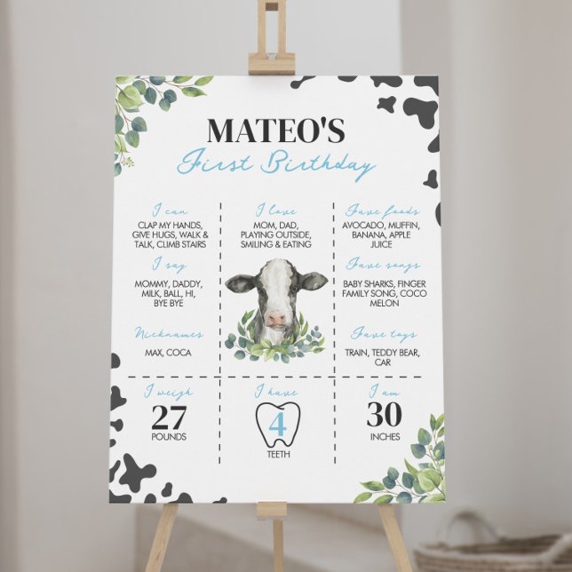 Cow First Birthday Milestone Sign (Creator Uploaded)