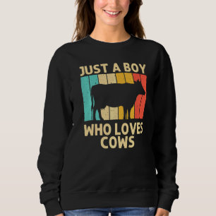 Cow For Boys Kids Farm Animal Cow Dairy Farmer Sweatshirt