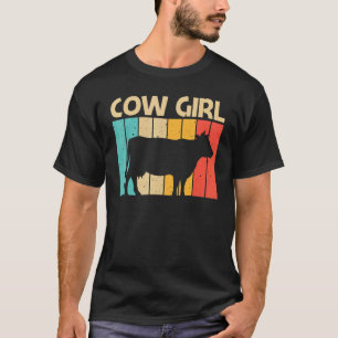 Cow For Girls Kids Farm Animal Cow   Dairy Farmer T-Shirt