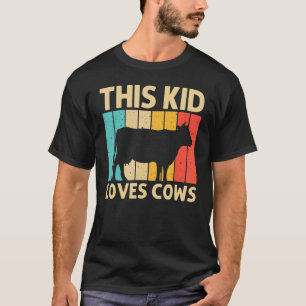 Cow For Kids Boys Farm Animal Cow  Dairy Farmer T-Shirt