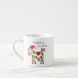 Cow Funny Cartoon Christmas Holiday Espresso Cup