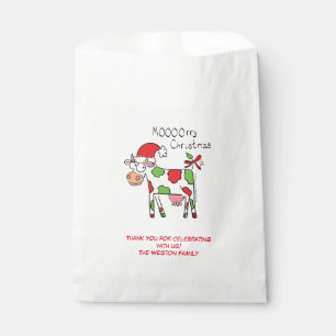 Cow Funny Cartoon Christmas Holiday Favour Bags