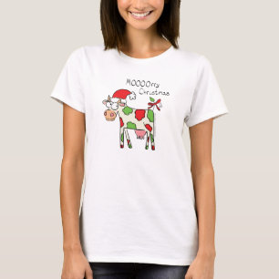 Cow Funny Cartoon Christmas Holiday T-Shirt