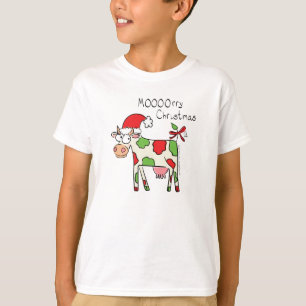 Cow Funny Cartoon Christmas Holiday T-Shirt