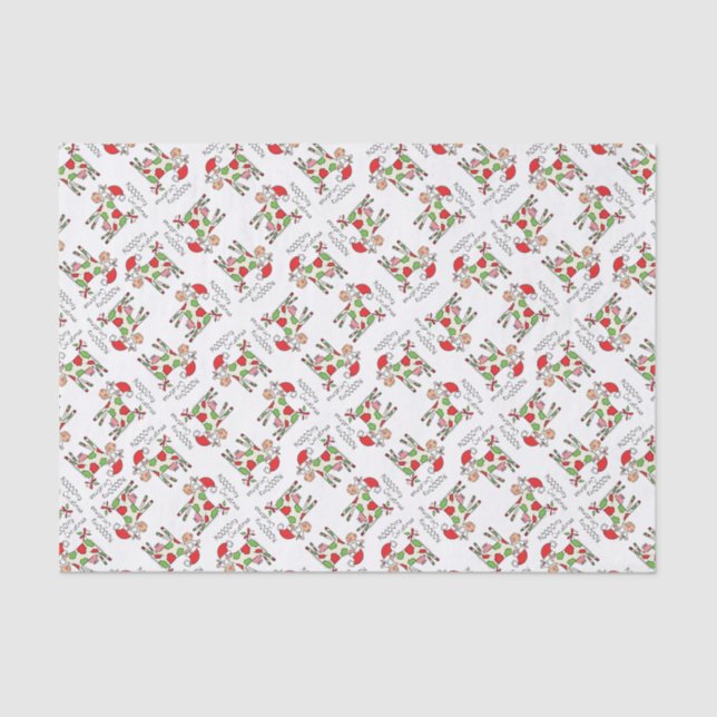 Cow Funny Cartoon Christmas Holiday Tissue Paper (Front)