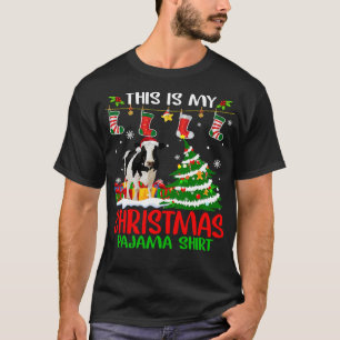 Cow Funny Cattle Christmas Lights Cute Xmas Santa T-Shirt
