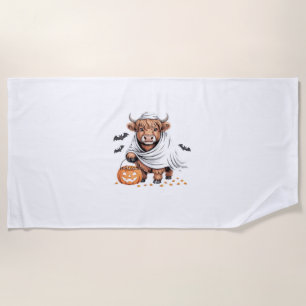 Cow Funny Halloween Spooky Animal Lovers Essential Beach Towel