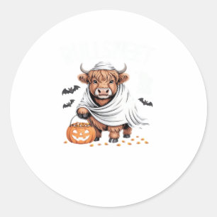 Cow Funny Halloween Spooky Animal Lovers Essential Classic Round Sticker