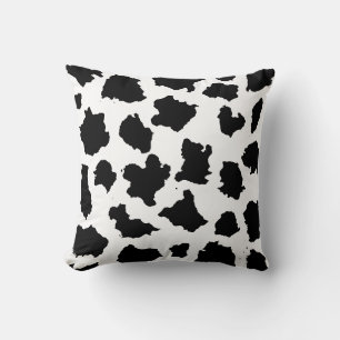 Cow Fur Black and White Pattern Cushion