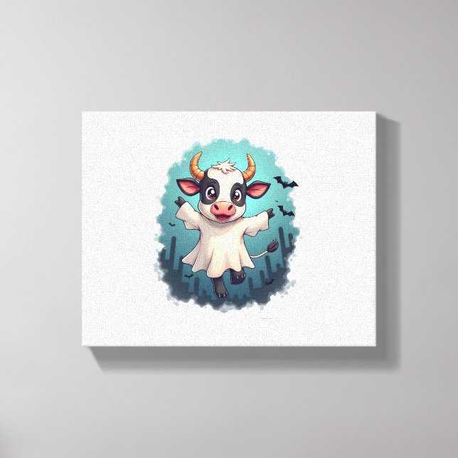 Cow Ghost Boo-levard Canvas Print (Front)