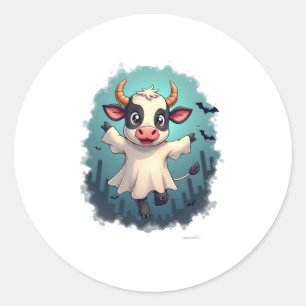 Cow Ghost Boo-levard Classic Round Sticker