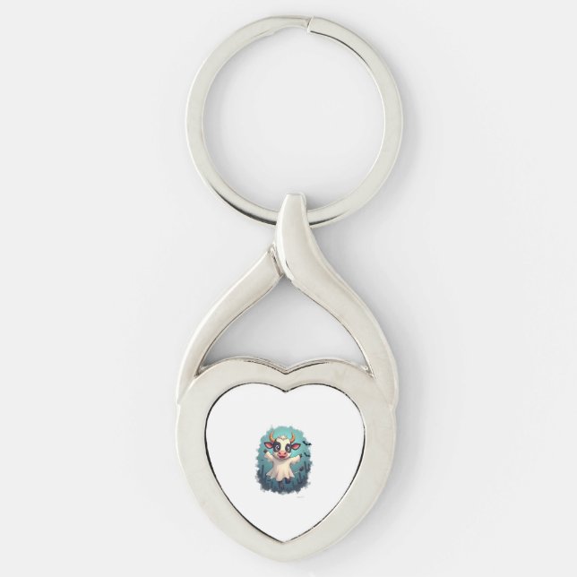 Cow Ghost Boo-levard Key Ring (Front)