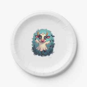 Cow Ghost Boo-levard Paper Plate