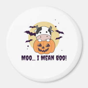Cow Ghost Cute Kawaii Halloween Moo I Mean Boo Magnet