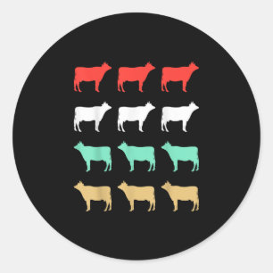 Cow Gift Cow Design - Funny Cow Lover Classic Round Sticker