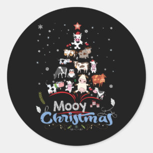 Cow Gift Mooy Christmas Cow Lover Gift Classic Round Sticker