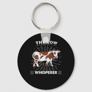 Cow Gift The Cow Whisperer Smile Key Ring