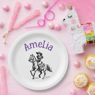 Cow Girl Paper Plate