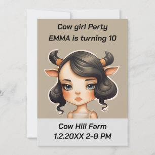 Cow girl Party Invitation