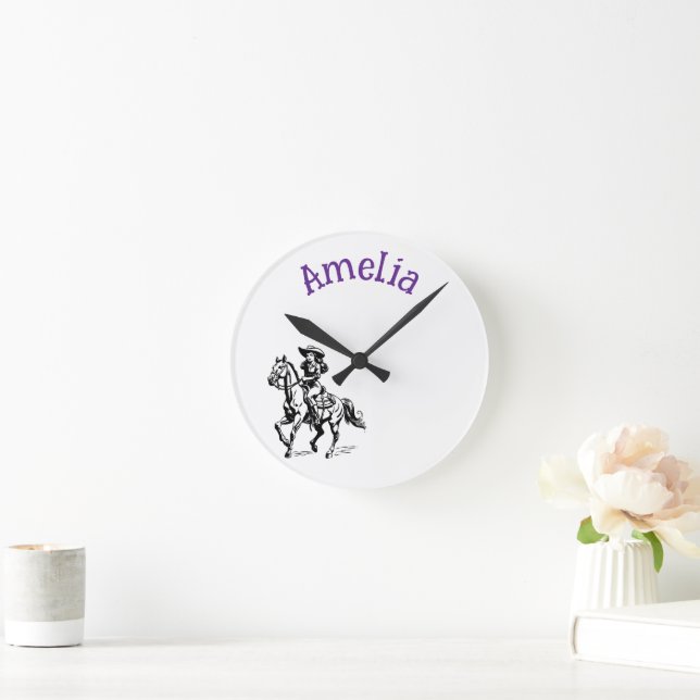 Cow Girl Round Clock (Home)