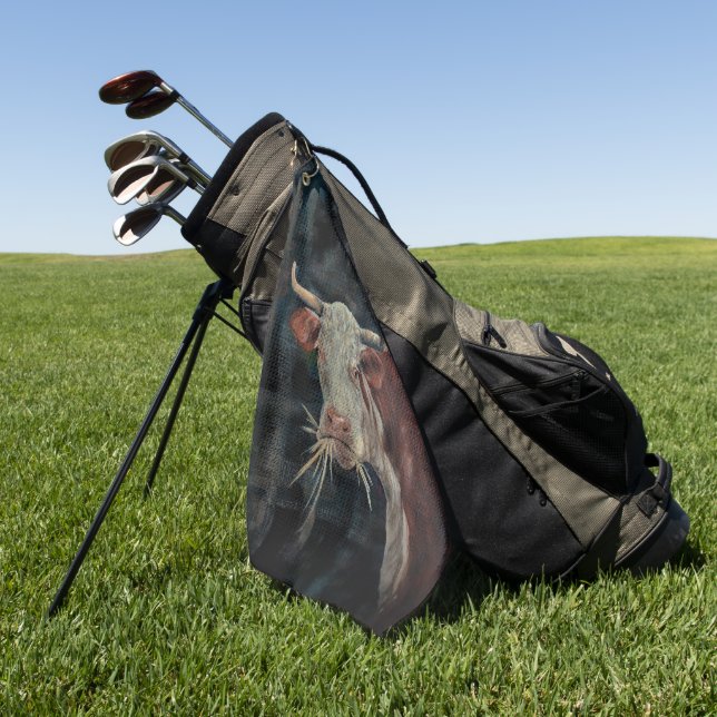 Cow! Golf Towel (Green)