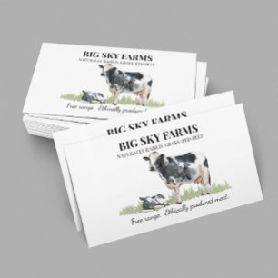 Cow Grass-fed Farming Farm Watercolor Calf Business Card