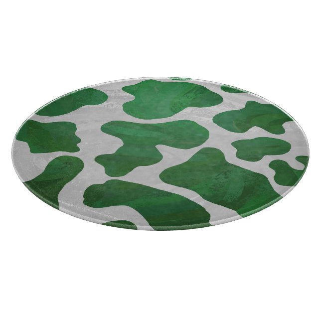 Cow Green and White Print Cutting Board (Corner)