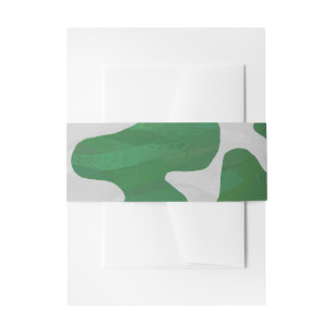 Cow Green and White Print Invitation Belly Band