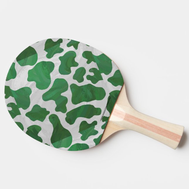 Cow Green and White Print Ping Pong Paddle (Side)