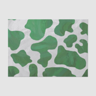 Cow Green and White Print Tissue Paper