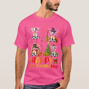 Cow Hallothanksmas Halloween Thanksgiving Christma T-Shirt