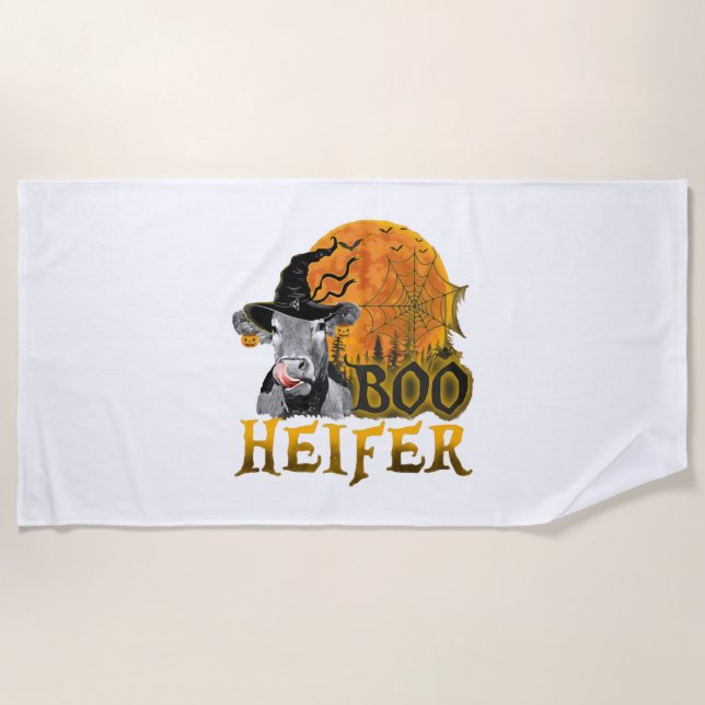Cow Halloween Beach Towel (Front)