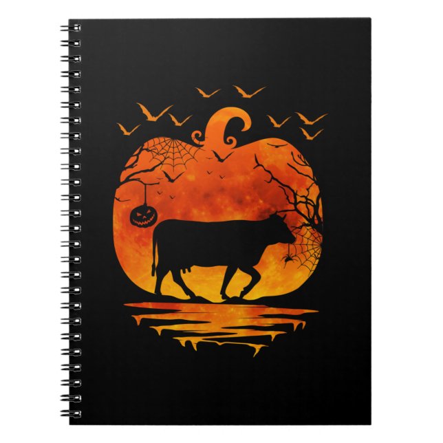 COW HALLOWEEN COSTUME PUMPKIN FALL SEASON NOTEBOOK (Front)