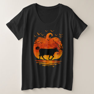 COW HALLOWEEN COSTUME PUMPKIN FALL SEASON PLUS SIZE T-Shirt