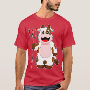Cow Halloween Devil Trident T-Shirt