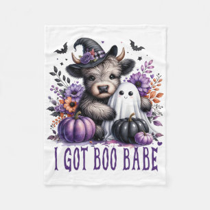 Cow Halloween Ghost Autumn Fall Purple Got Boo Be Fleece Blanket