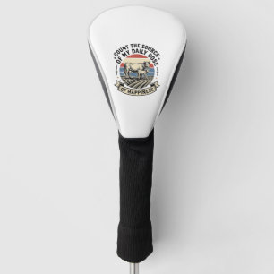 Cow Happiness Vintage Farm Vector Shirt Design_1 Golf Head Cover