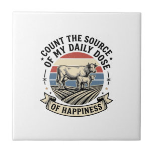 Cow Happiness Vintage Farm Vector Shirt Design_1 Tile